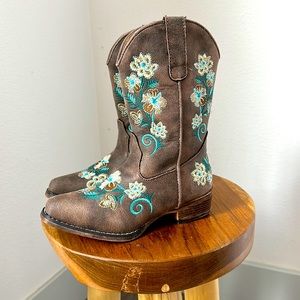NWOT Roper Kids Embroidered Cowboy Cowgirl Boots, little kids 11